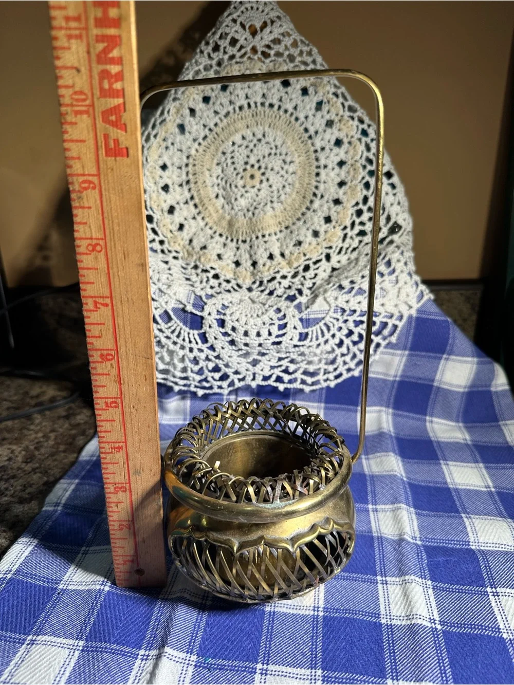 Brass VTG Woven MOTTAHEDEH DESIGN Basket Asian India